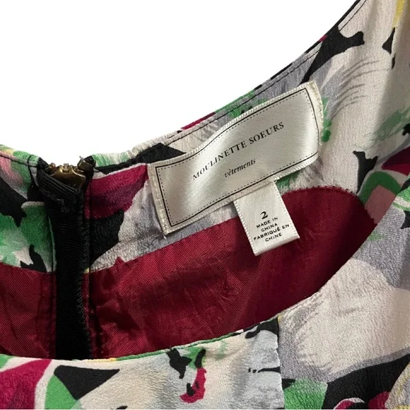 Moulinette Soeurs Pink and Green Ruffled Tiered Sundress - Picture 2 of 6